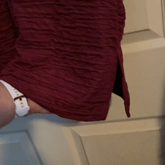 EUC ⭐️NEVER WORN!⭐️Special Thyme Ltd Maroon Textured Long sleeve Top, Sz 3x - Picture 5 of 5
